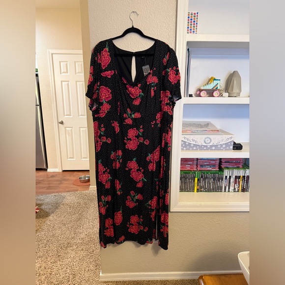 NWT TORRID Tea Length Stretch Challis Sweetheart A-line Dress - Picture 3 of 7